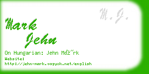 mark jehn business card
